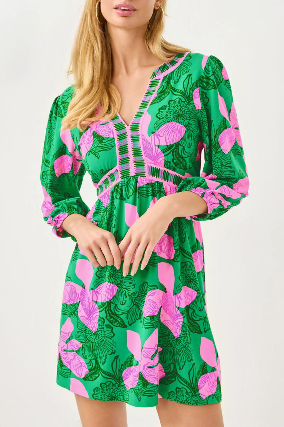 Green Sunset Shadows Dress Skirted Romper