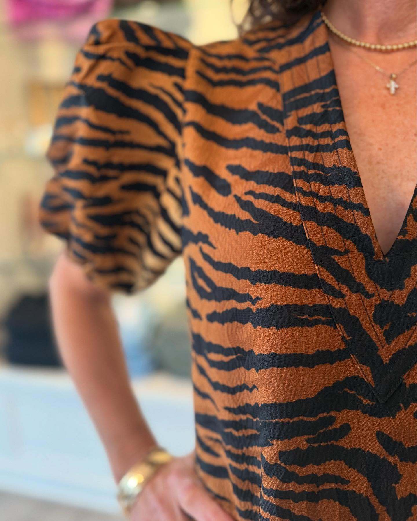 Tiger Jacquard Mini Dress