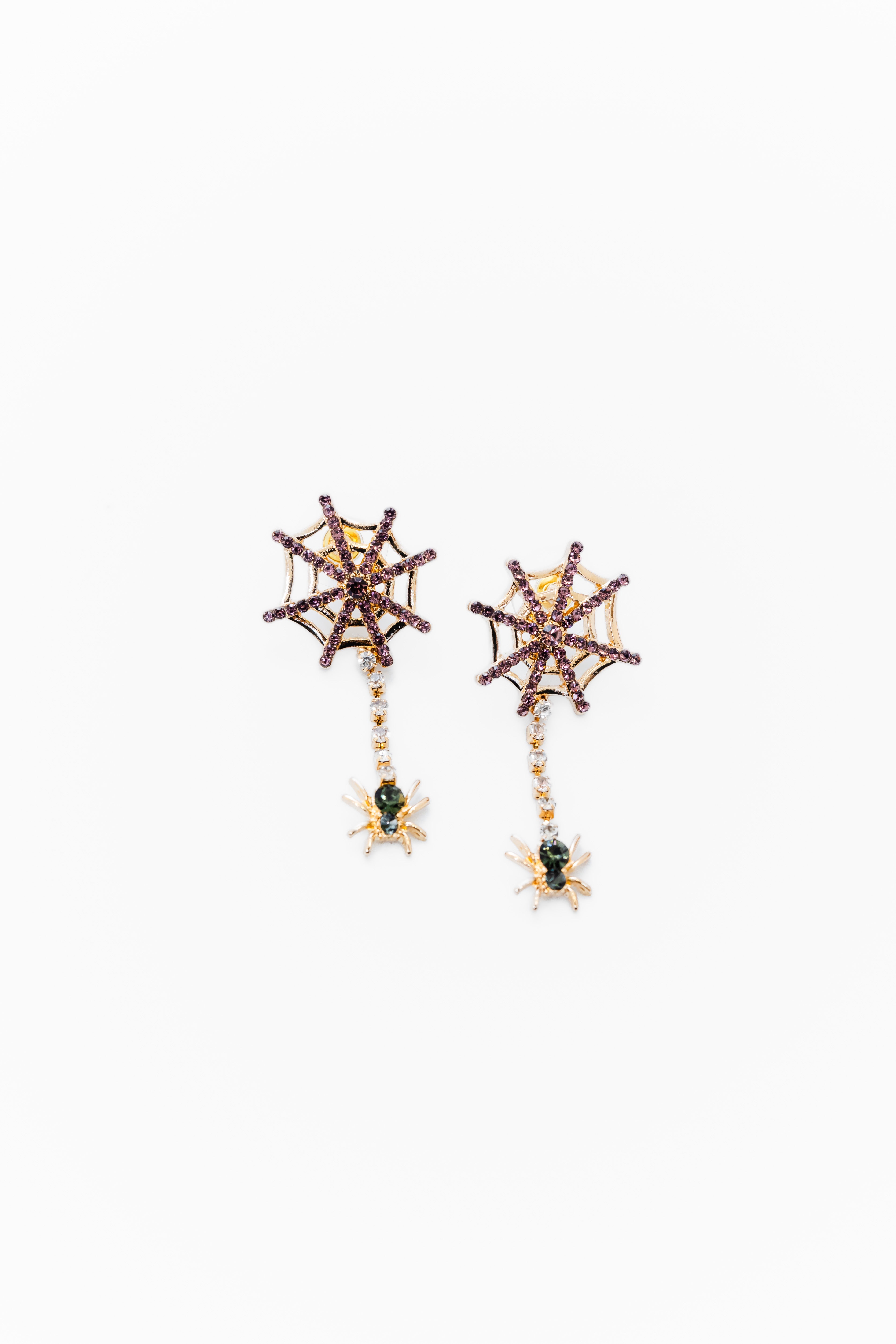 Spooky Sparkle Web Earrings