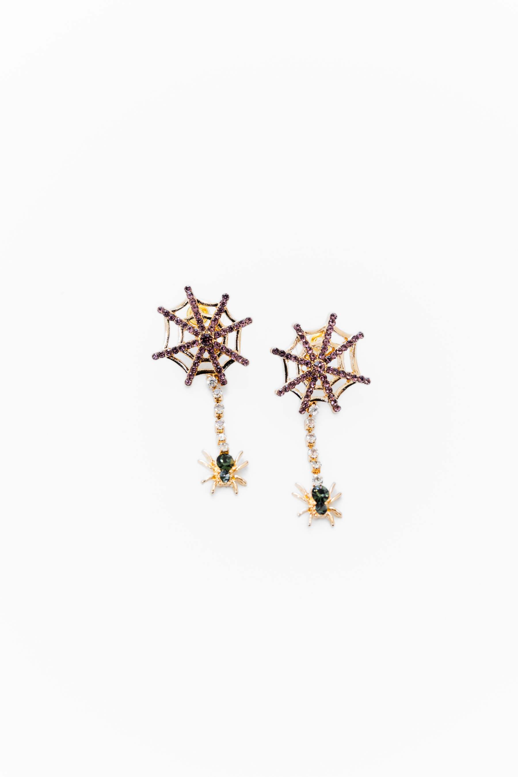 Spooky Sparkle Web Earrings