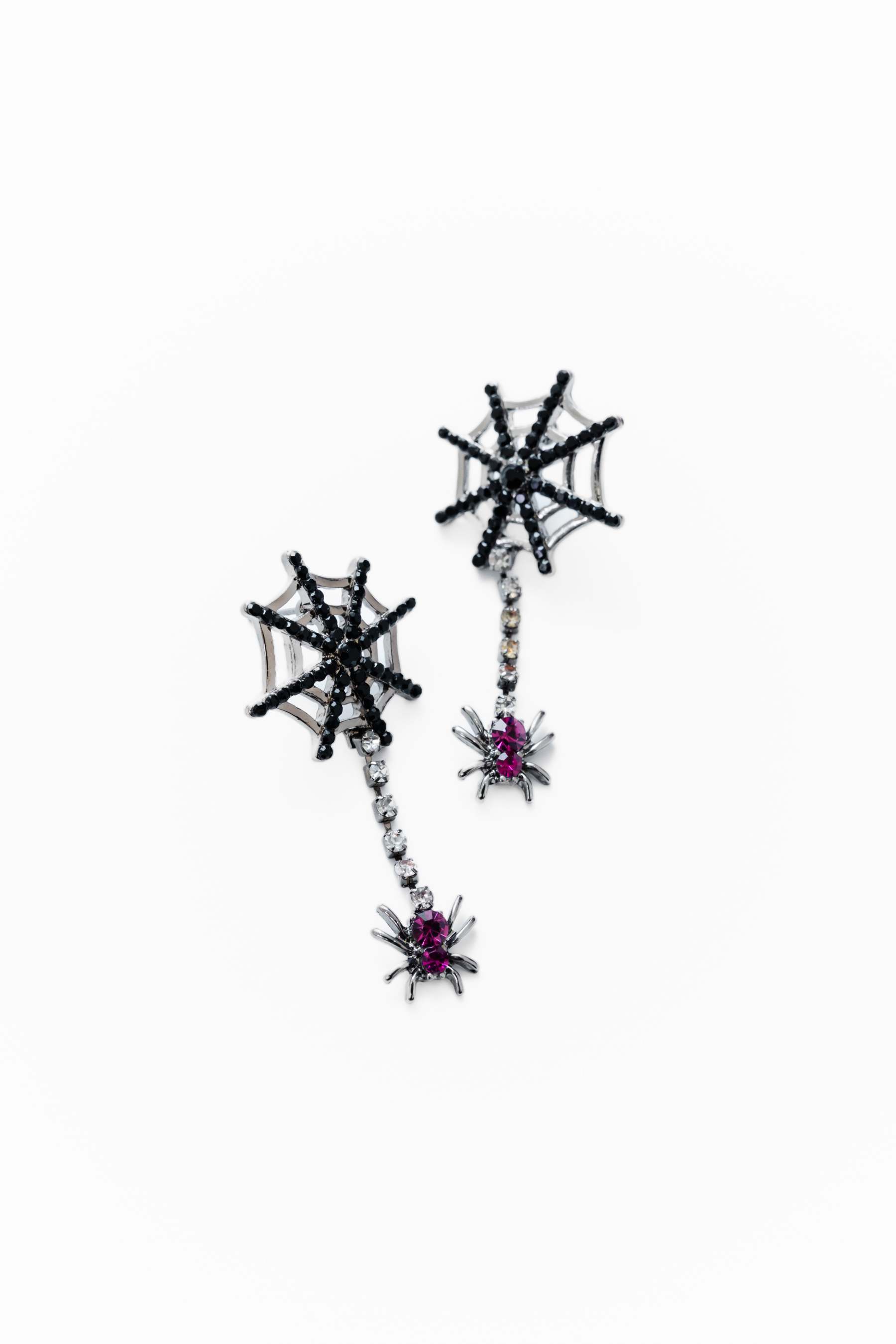 Spooky Sparkle Web Earrings