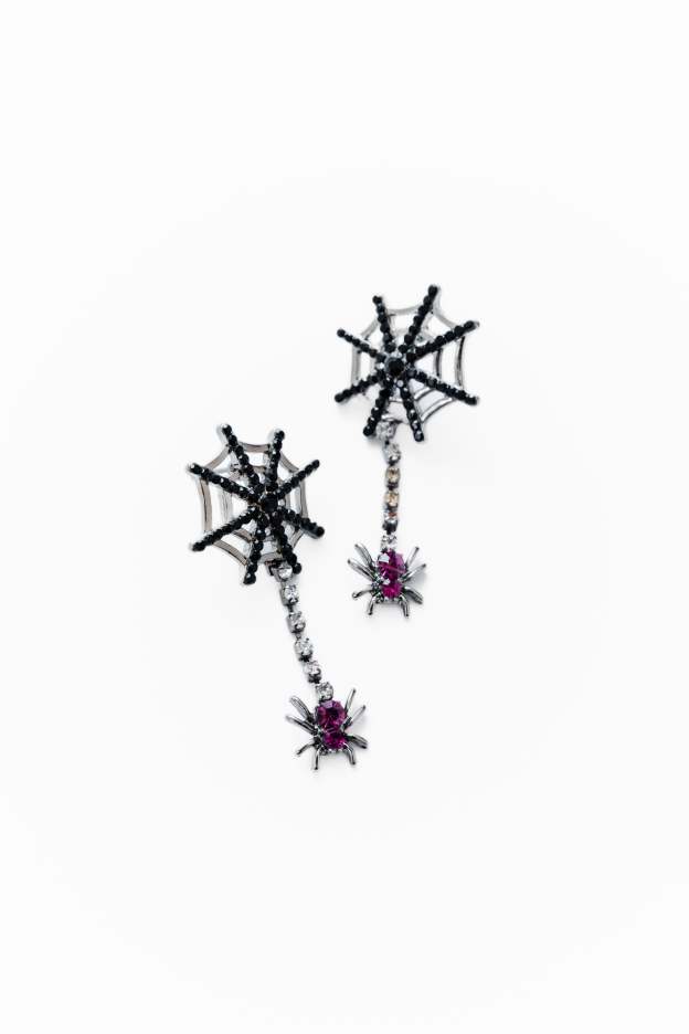 Spooky Sparkle Web Earrings