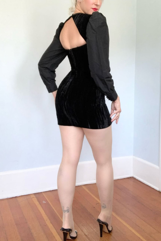 1960s Velvet Taffeta Bodycon Cocktail Dress