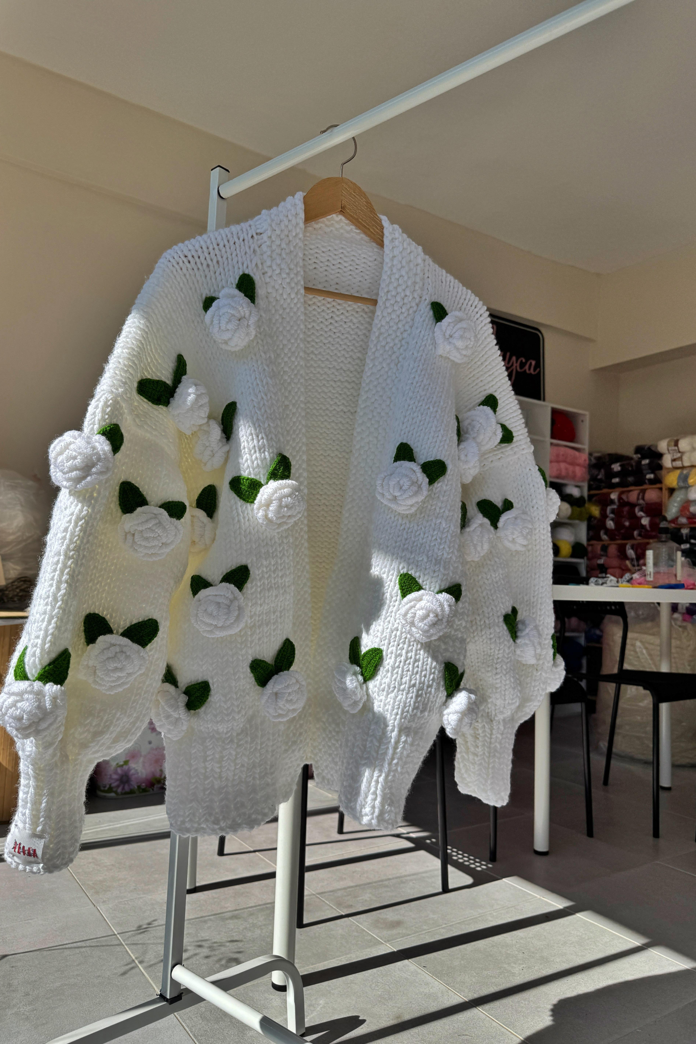 White rose cardigan