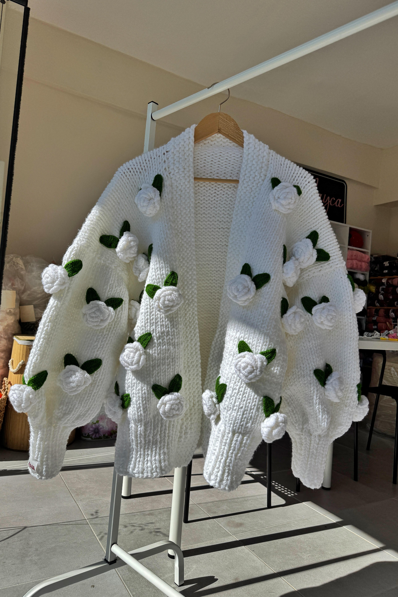 White rose cardigan