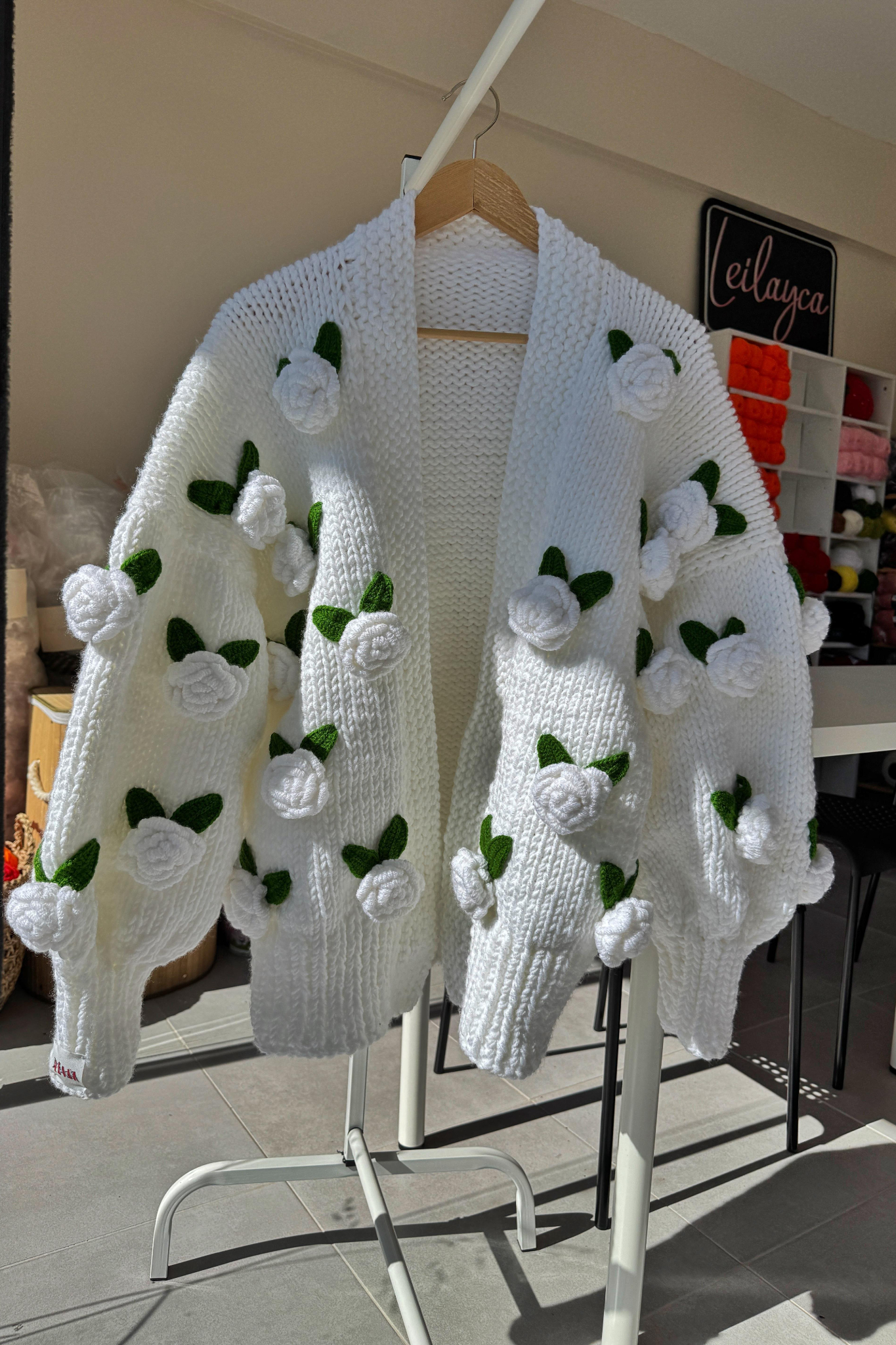 White rose cardigan