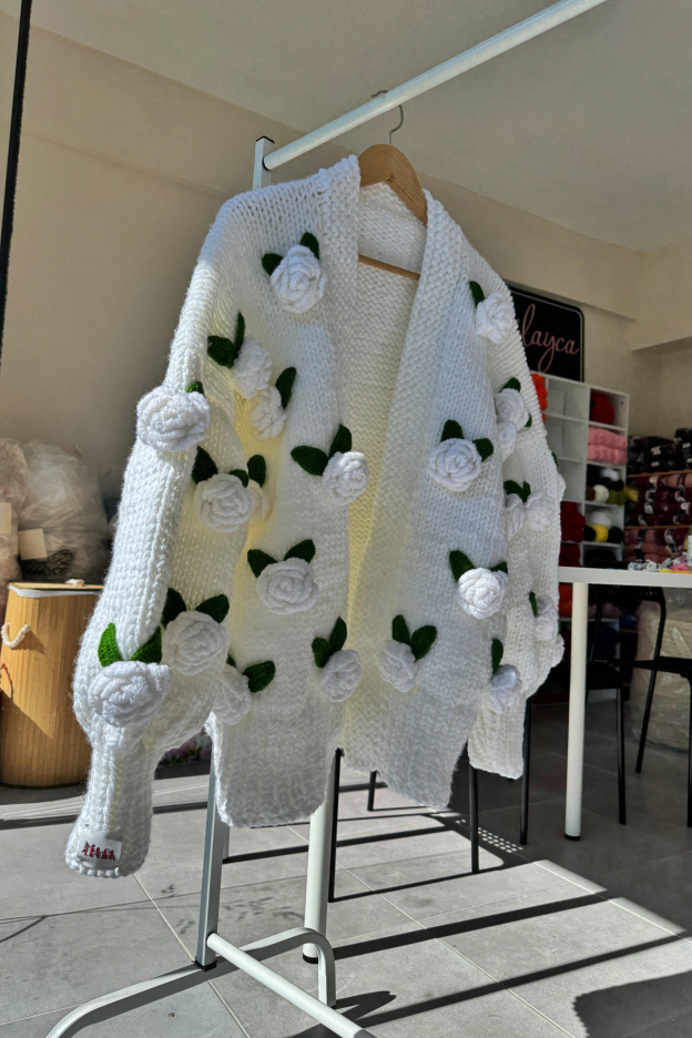White rose cardigan