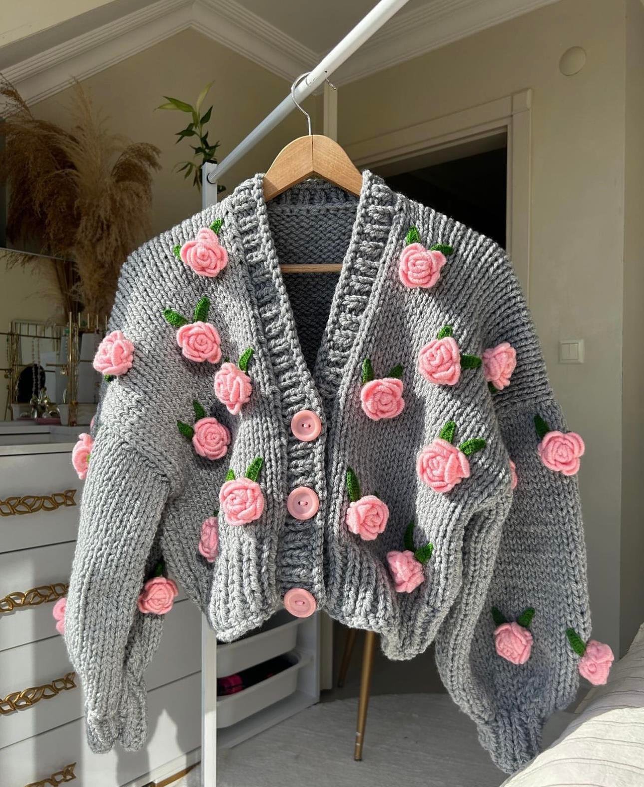 Grey_Pink Cardigan