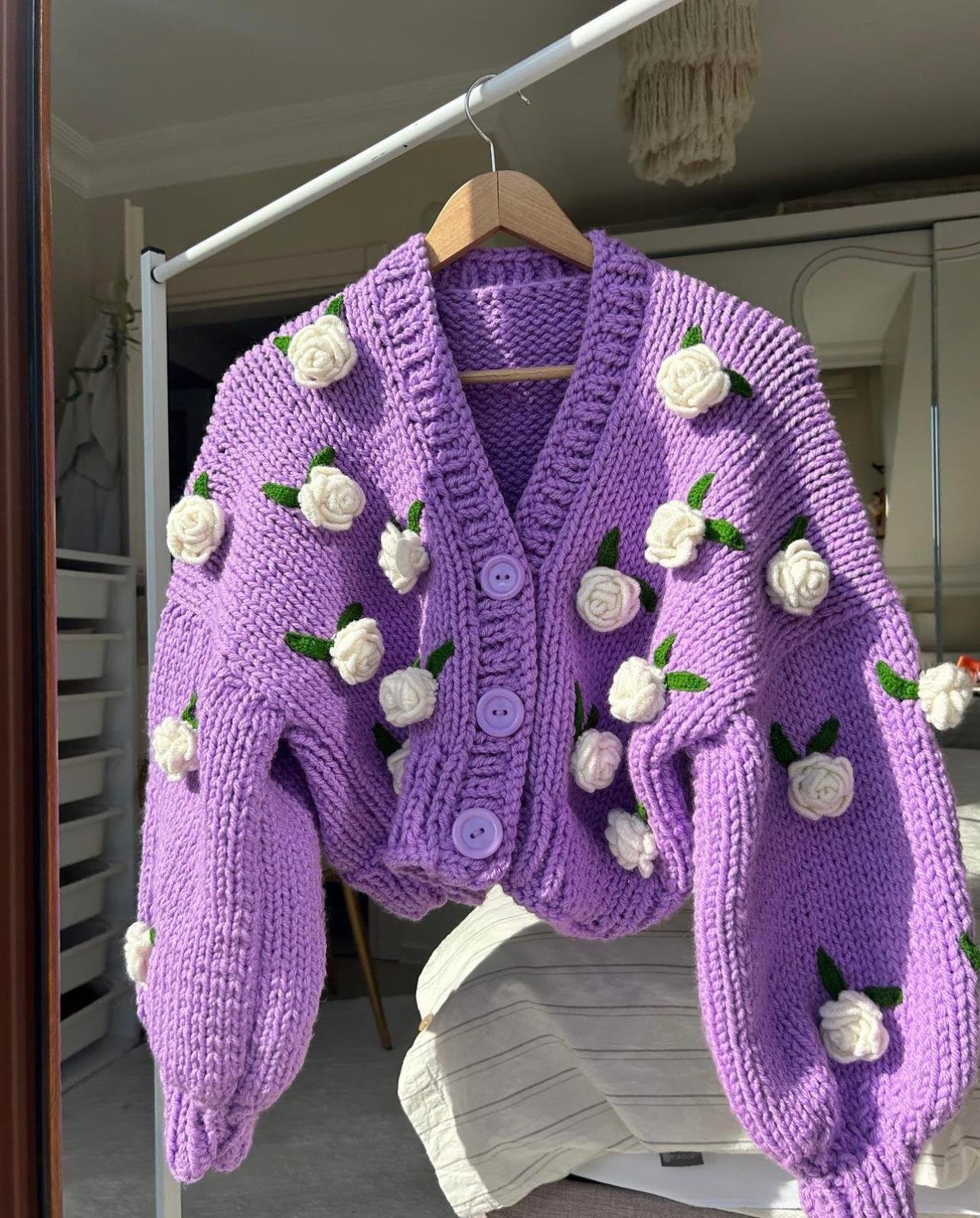 Lilac Ecru Cardigan