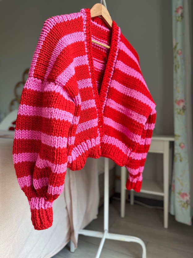 Striped Cardigan & Beanie