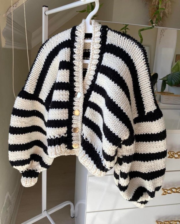 Striped Knit Cardigan