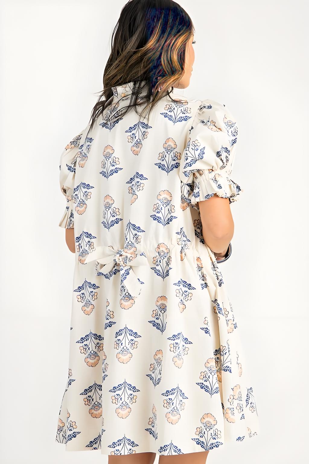 Vintage Floral Tie Back Dress