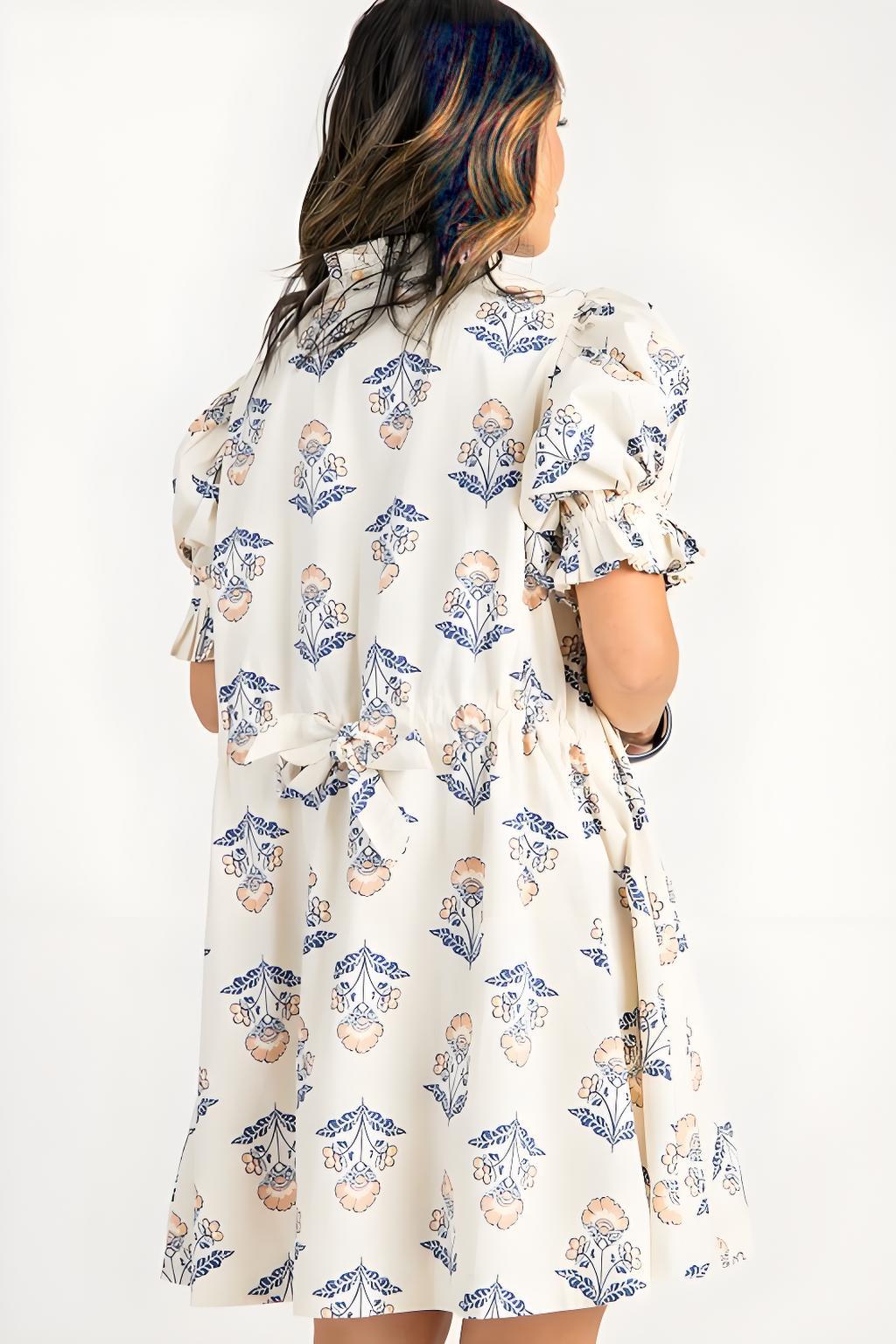 Vintage Floral Tie Back Dress