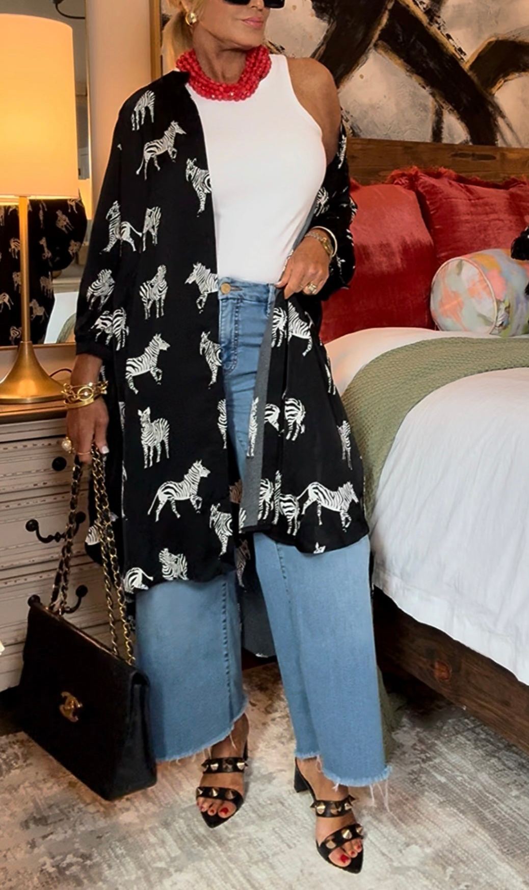 Bring The Bold Short Sleeve Satin Zebra Midi Dress