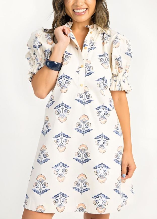 Vintage Floral Tie Back Dress