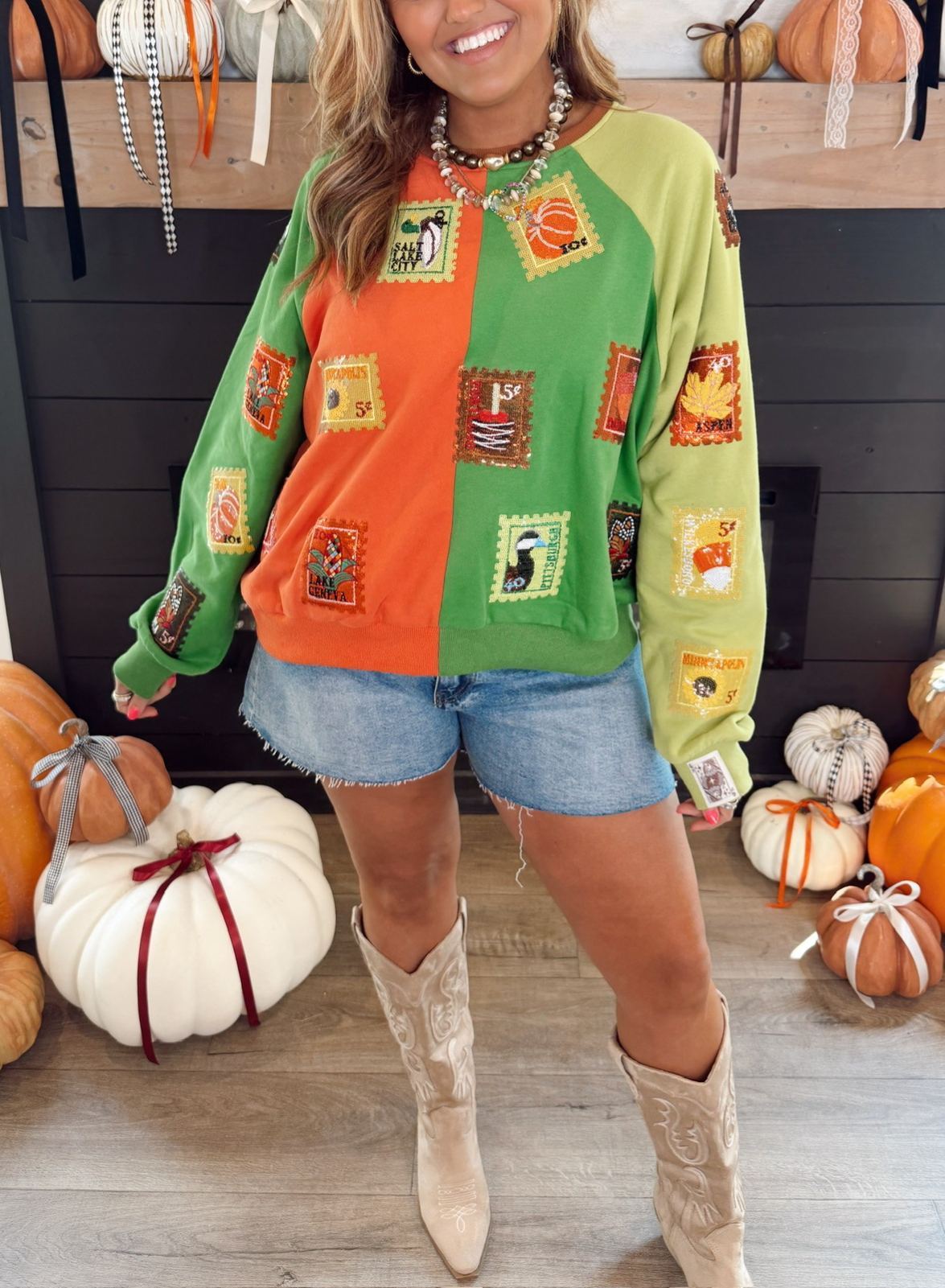 Colorblock Fall Stamp Sweatshirt