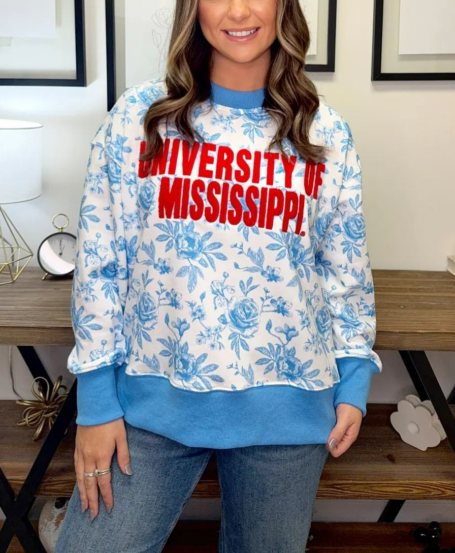 Floral College Sweatshirt