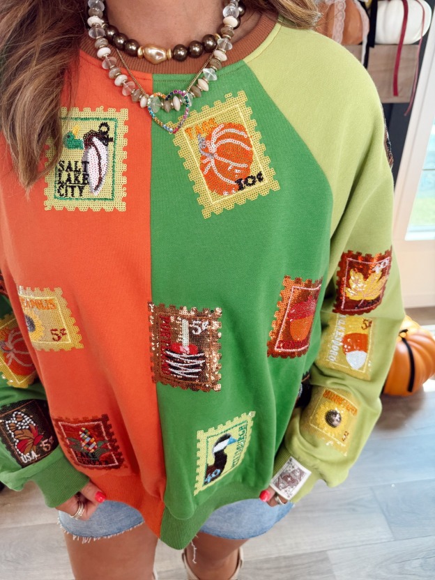 Colorblock Fall Stamp Sweatshirt