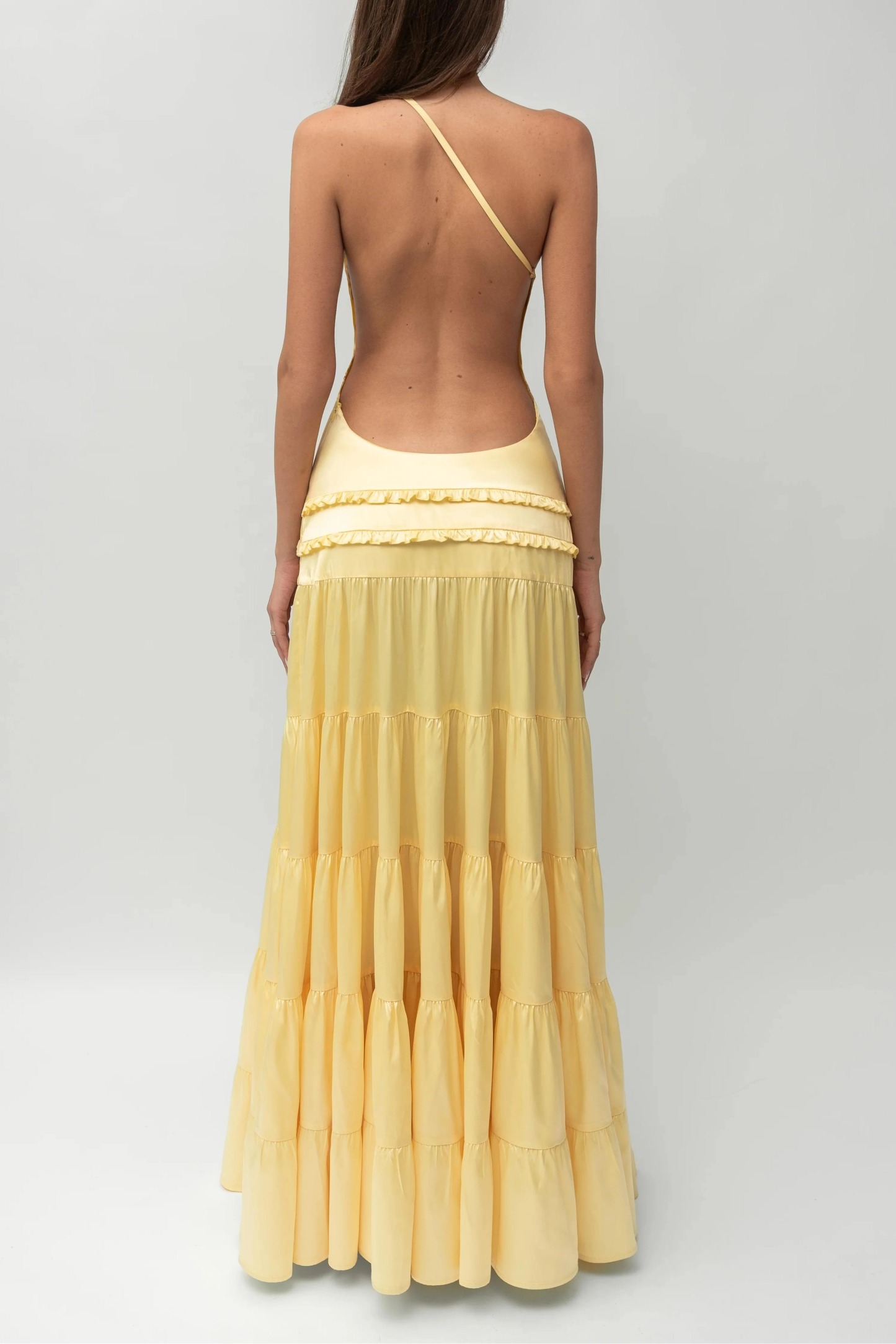 Backless Pleated Maxi Dress