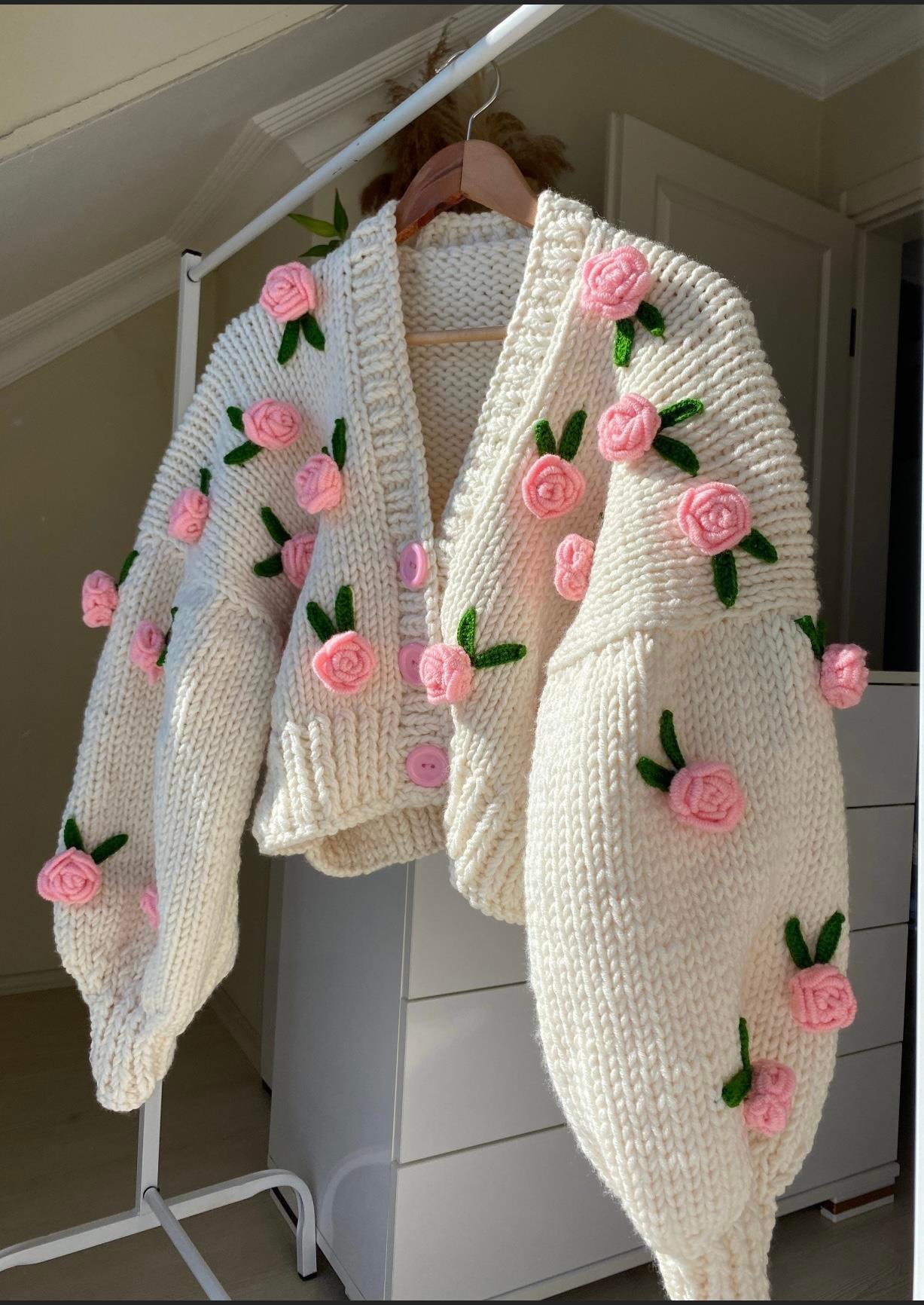 Pink Roses Cardigan