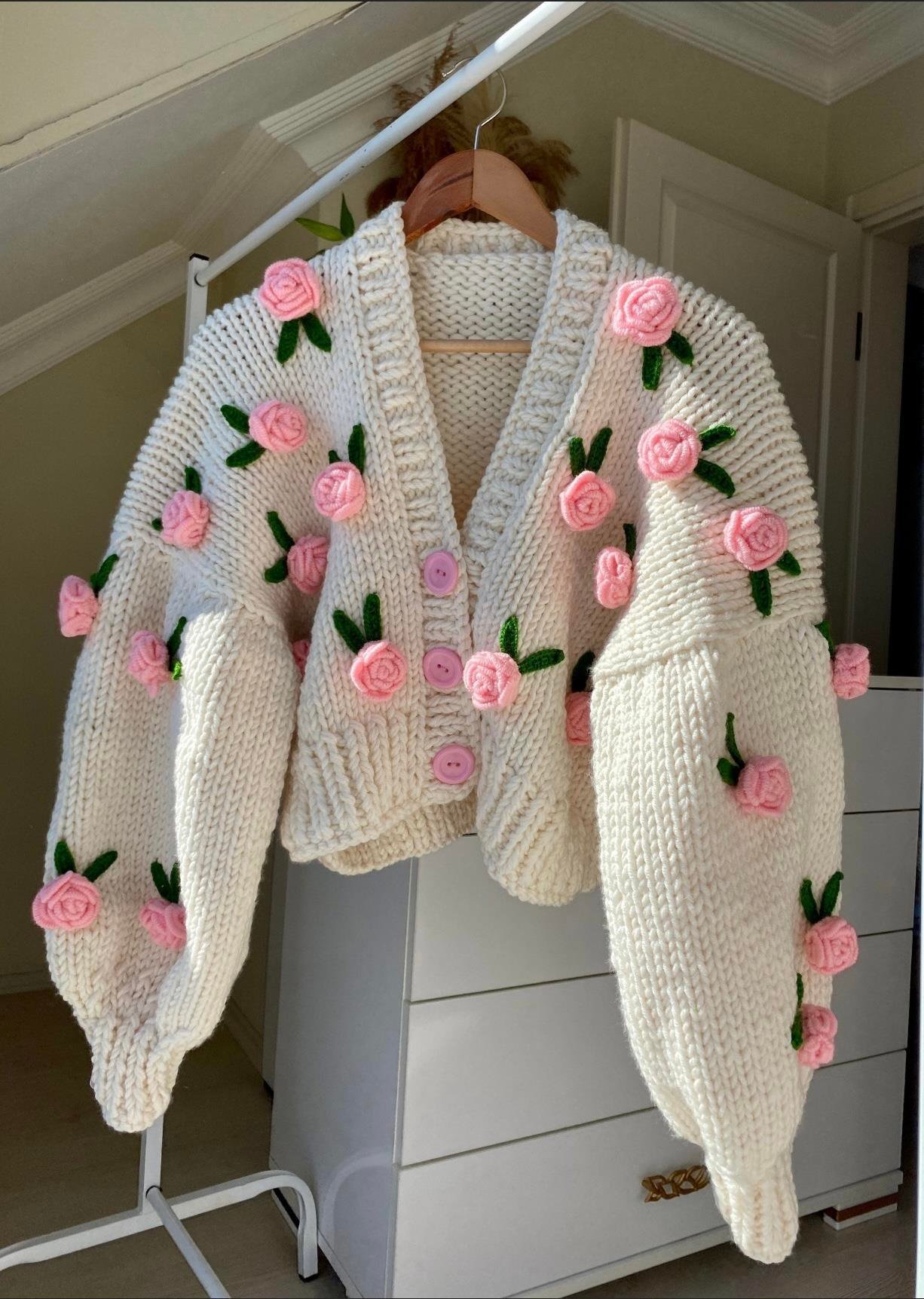 Pink Roses Cardigan