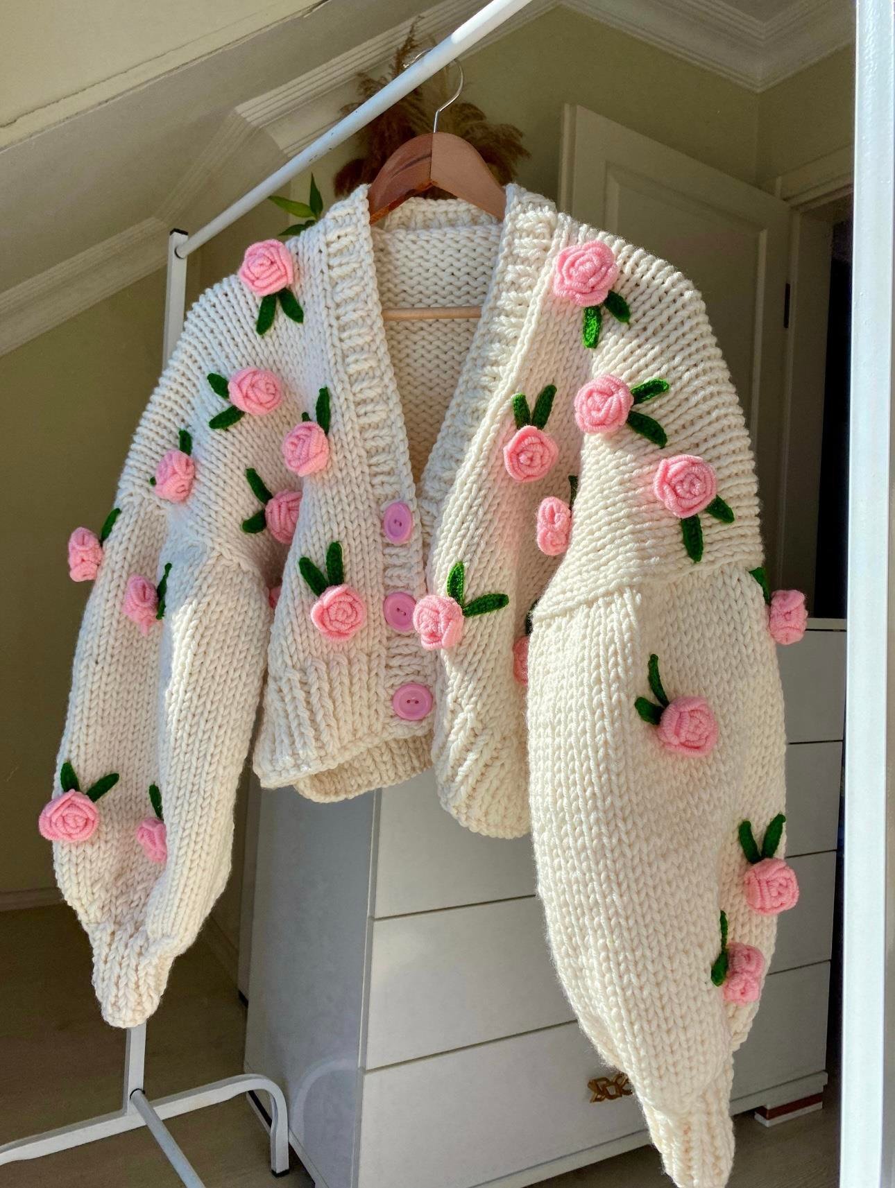 Pink Roses Cardigan