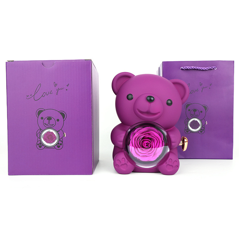 Szív alakú nyaklánc – valódi rózsamedvés ajándékdobozzal