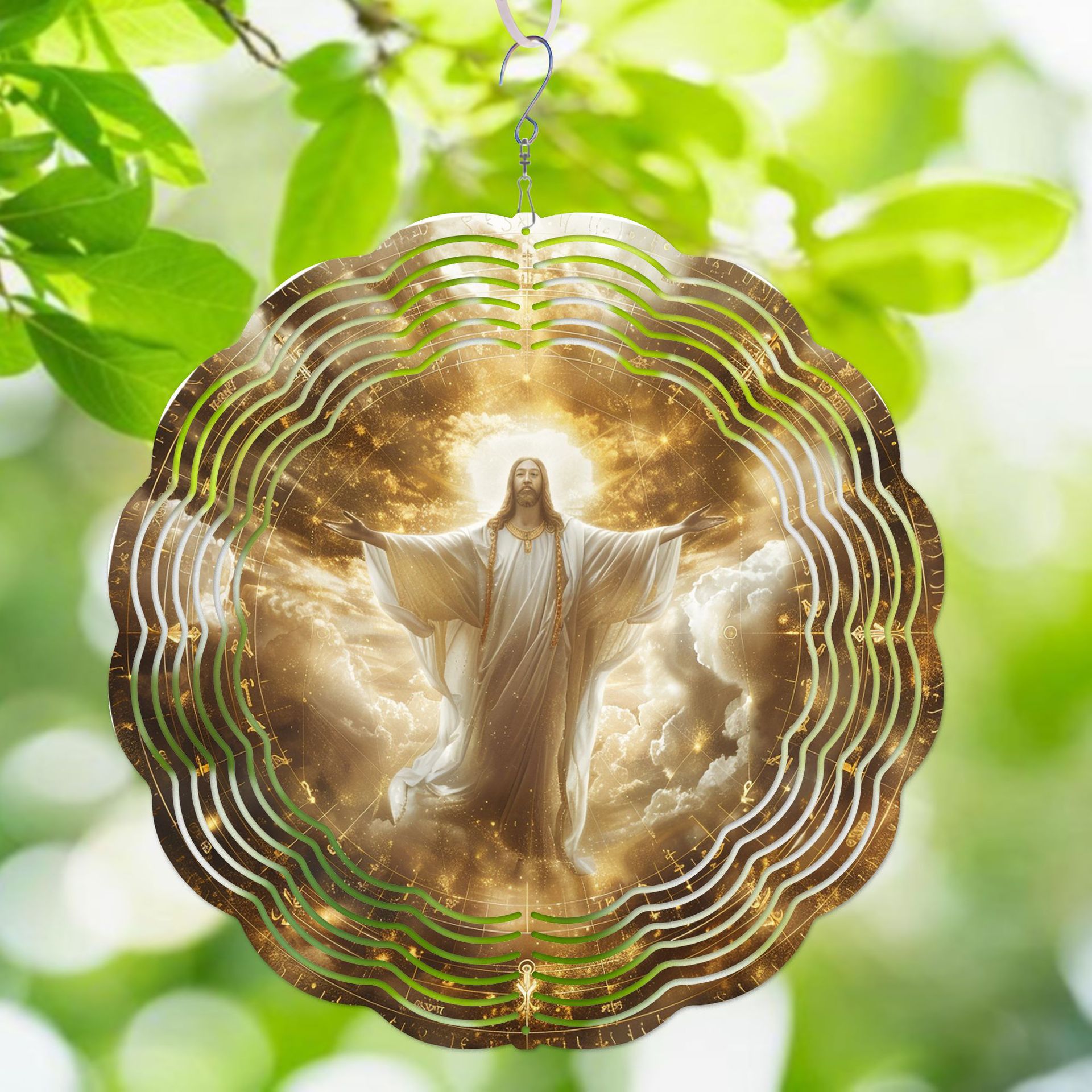 Függő, kertbe való egyedi ajándékdísz – 3D forgó szélcsengő