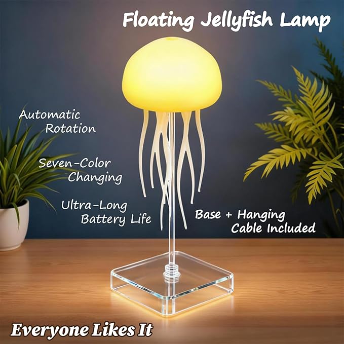 【2026 Újdonság】Hangvezérelt, lebegő medúza ambient lámpa