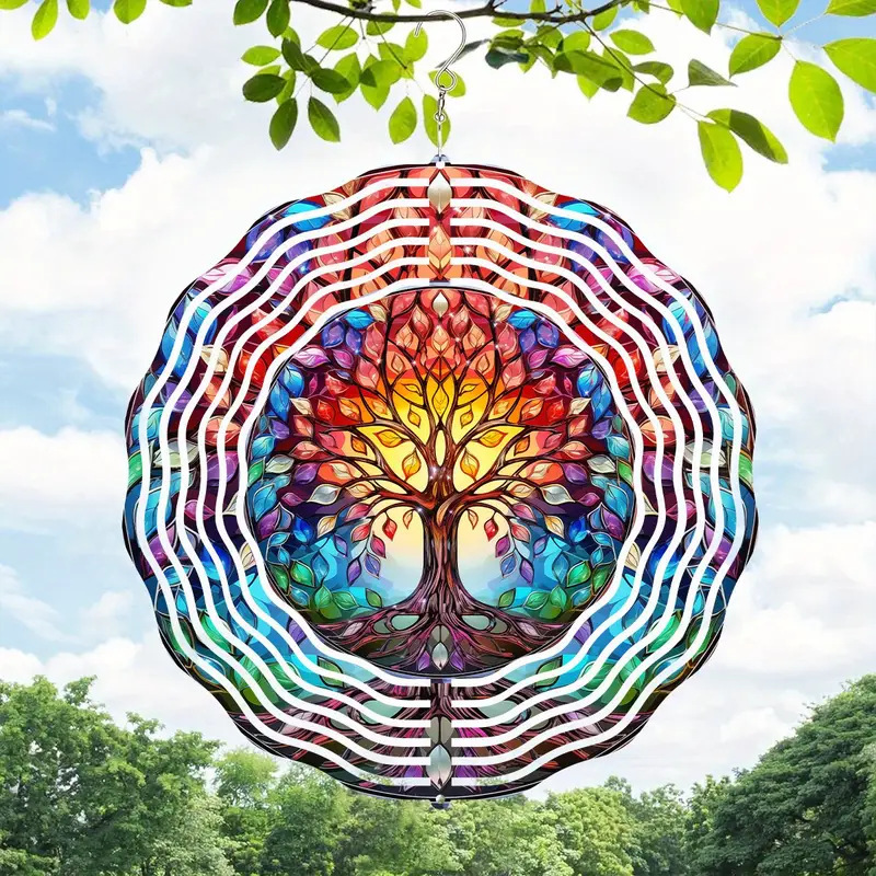 Függő, kertbe való egyedi ajándékdísz – 3D forgó szélcsengő