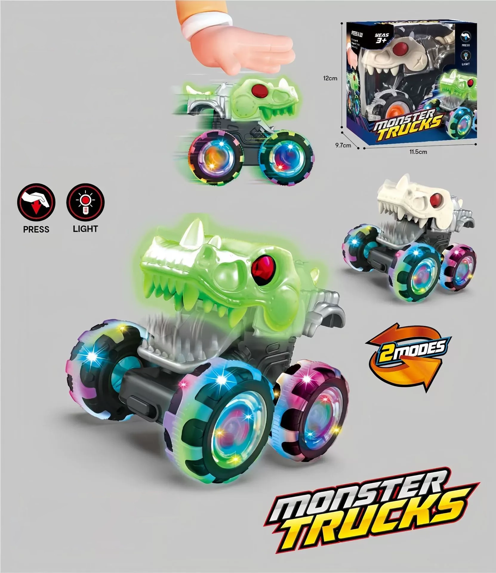 🚗🚗 Monster Truck + Fényhatások, végtelen szórakozás, amiről nem tudsz leállni!