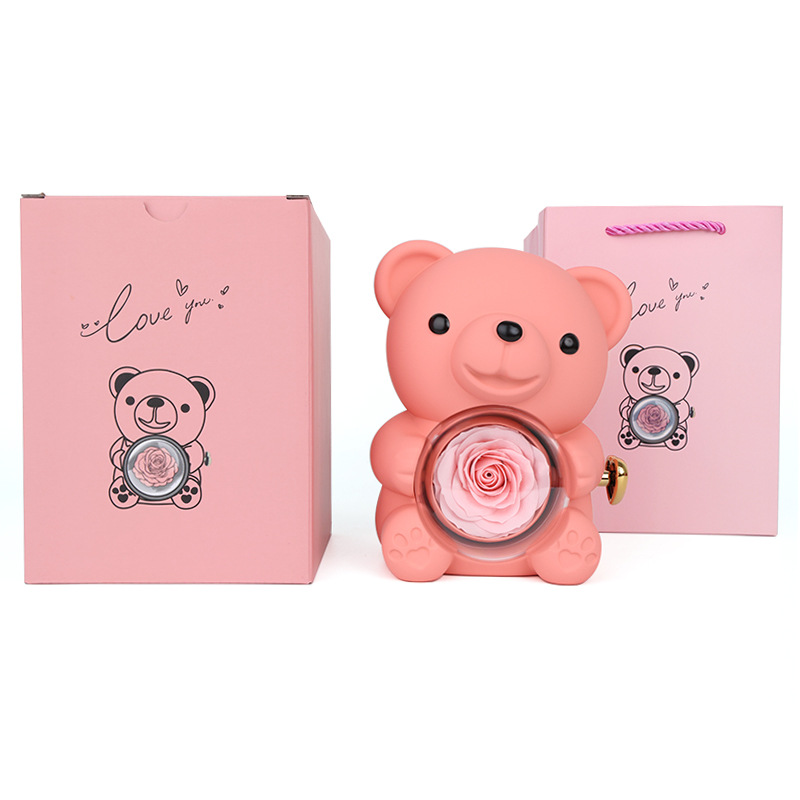 Szív alakú nyaklánc – valódi rózsamedvés ajándékdobozzal