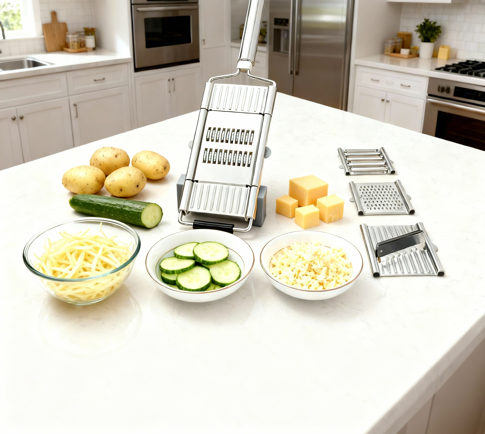 🌟 Többfunkciós rozsdamentes acél zöldségkés | Könnyebbé teszi a főzést és biztonságosabbá a konyhát!