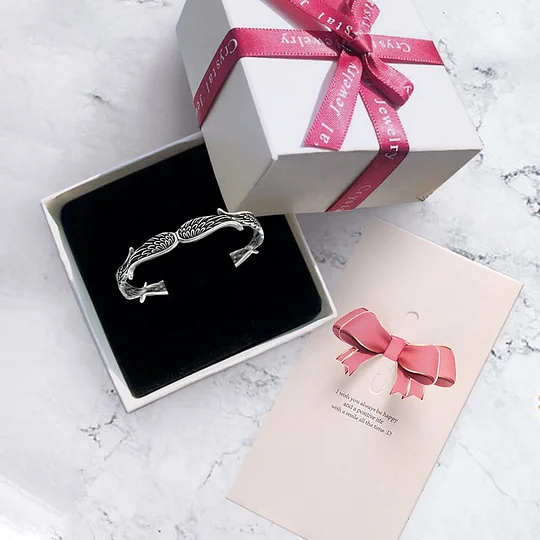 Vintage ezüst karkötő angyalszárnyakkal