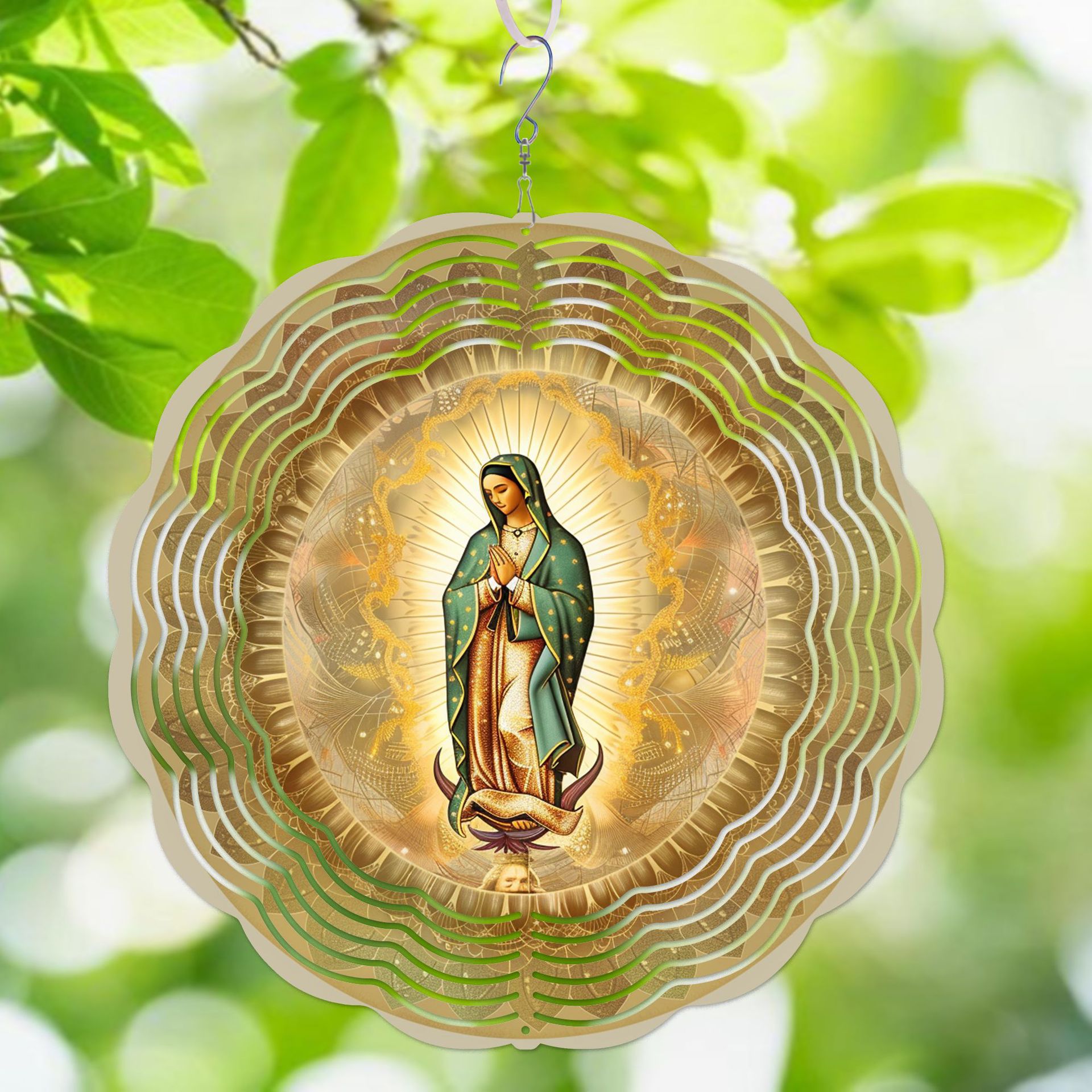 Függő, kertbe való egyedi ajándékdísz – 3D forgó szélcsengő