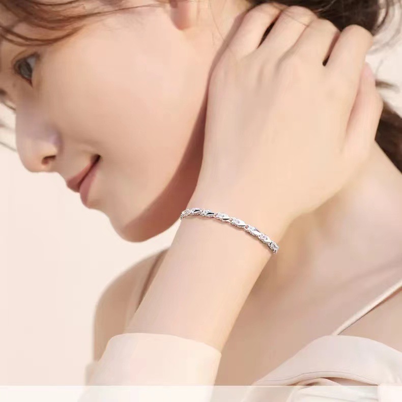 😀👉 [Kup 1, a 1 otrzymasz gratis]💖🍀 Damska bransoletka ze srebra próby 925