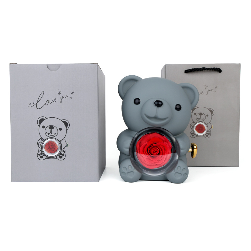 Szív alakú nyaklánc – valódi rózsamedvés ajándékdobozzal