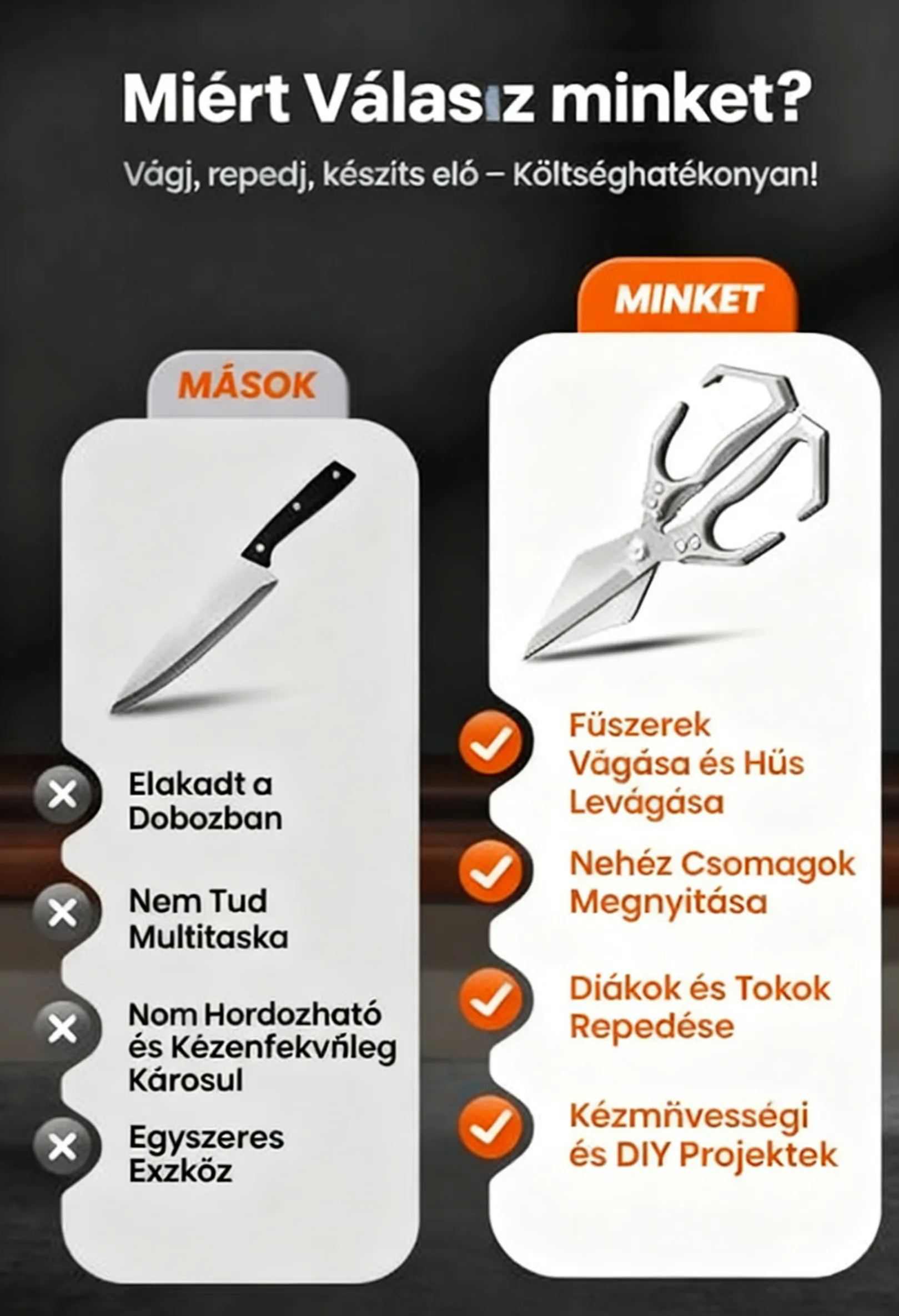 Erős csirkecsont vágóolló, vastag, háztartási konyhai multifunkcionális olló