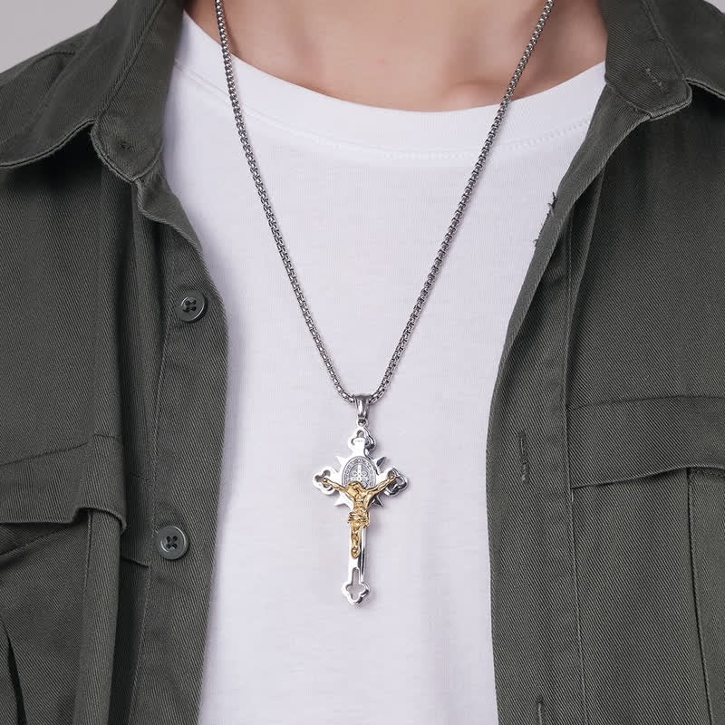 ⏰BIG SALE - 60% OFF🔥✝️ST.Benedict Protection Cross Power Pendant Necklace