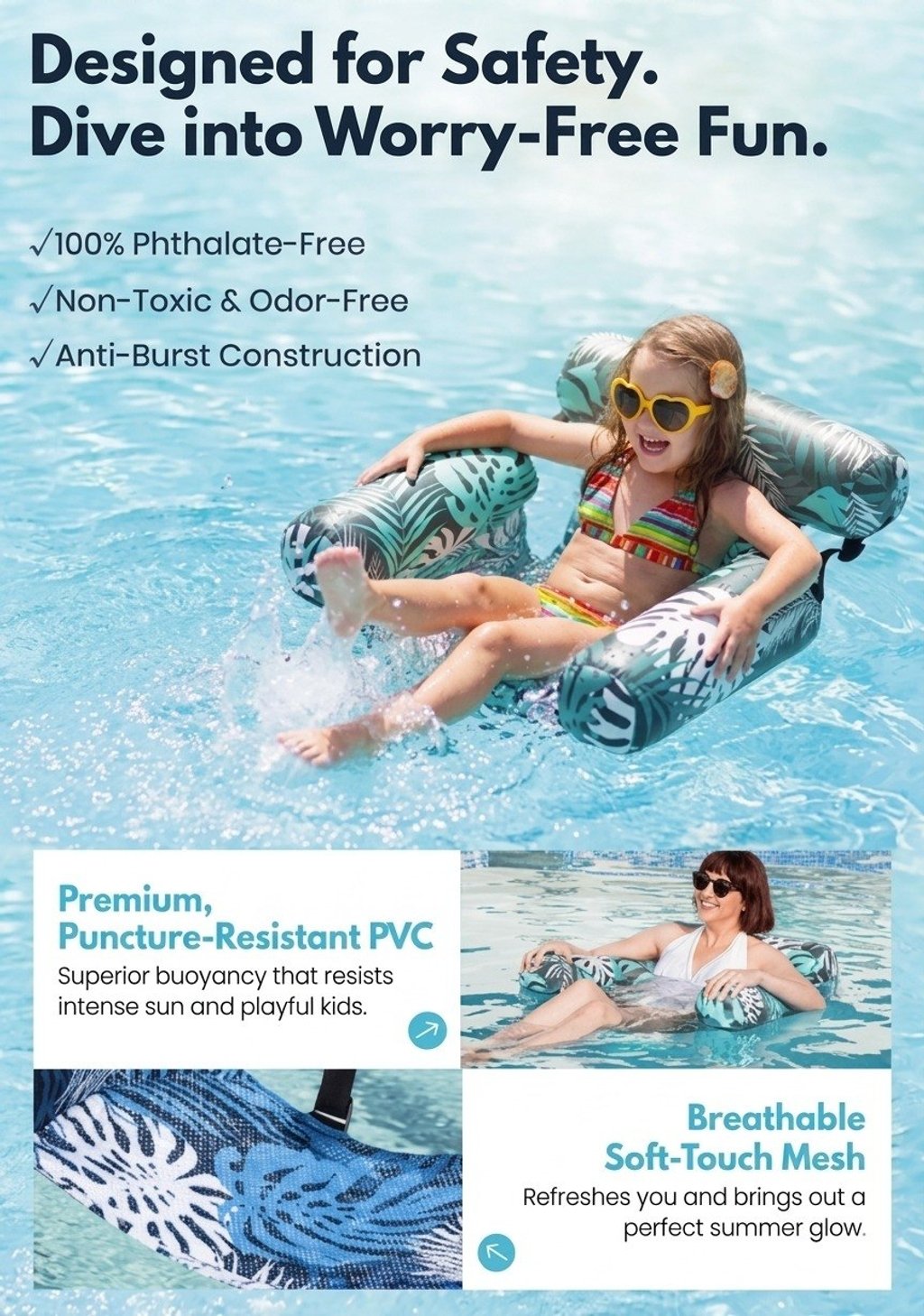  🏊LAST DAY 50% OFF!💺Inflatable Floating Chair &ndash; Comfortable, Stable & Perfect