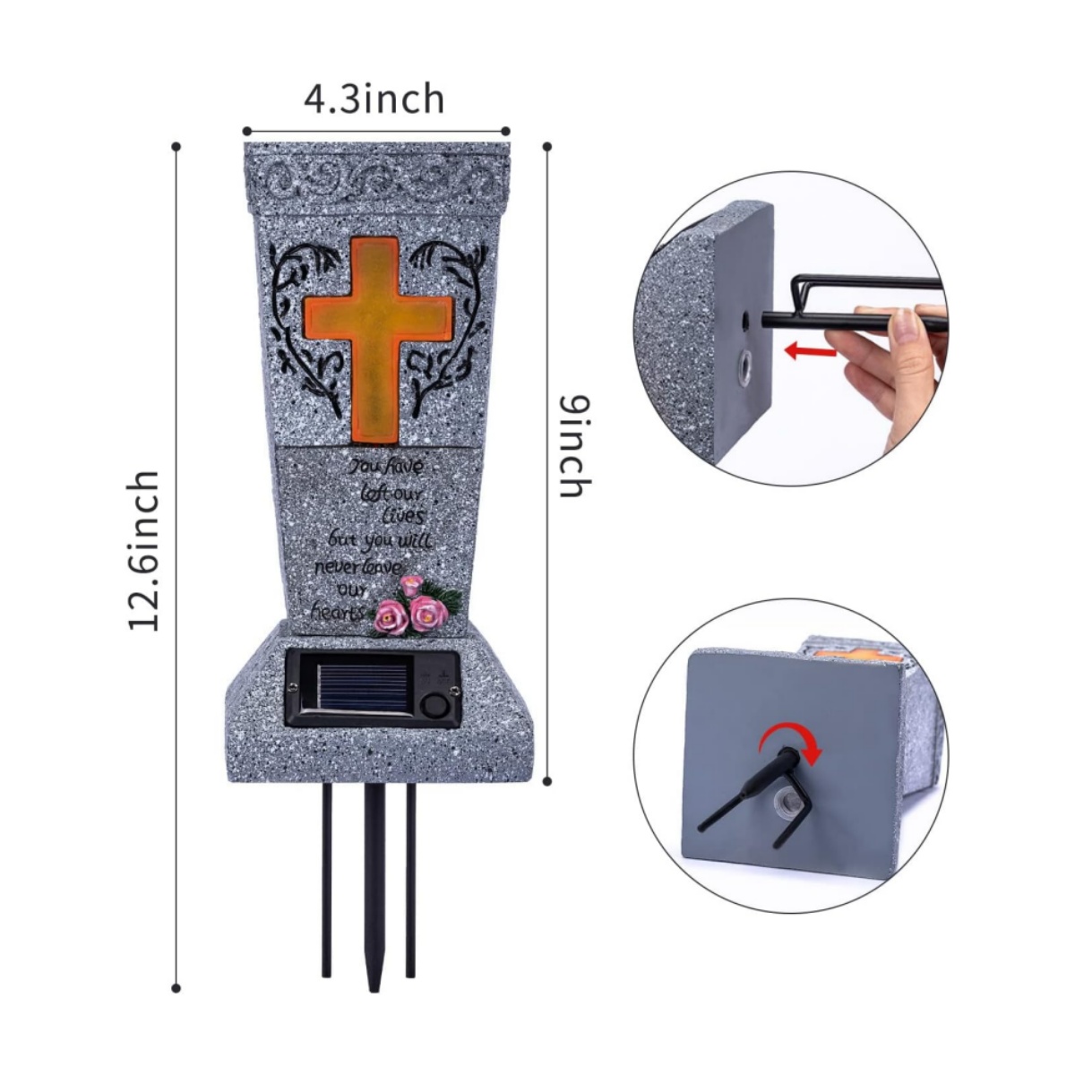 🔥ON SALE 59% OFF🔥Solar Cemetery Grave Vase with LED