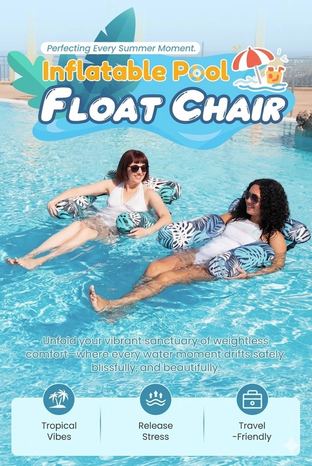  🏊LAST DAY 50% OFF!💺Inflatable Floating Chair &ndash; Comfortable, Stable & Perfect
