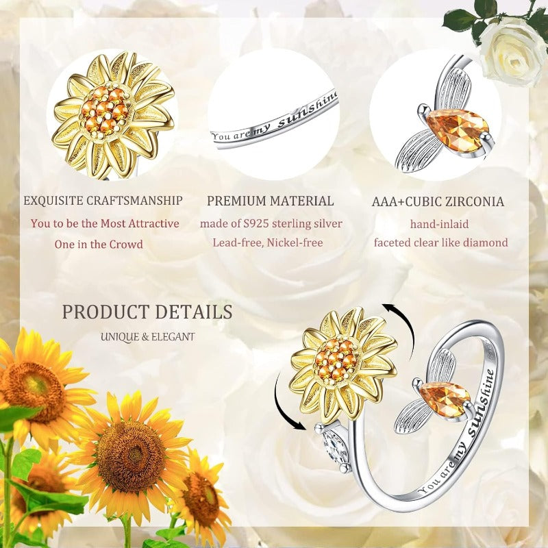 🌻Sunflower Spinner Ring