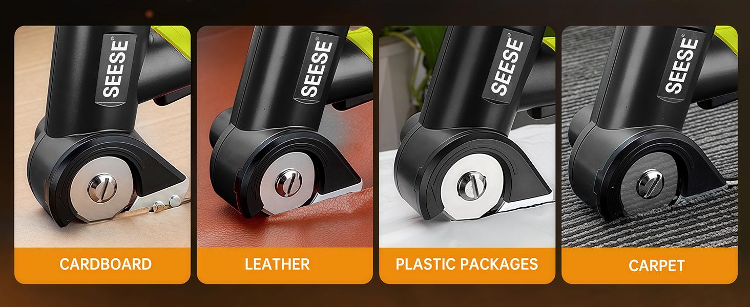 SEESE Cordless Rechargeable Electric Scissors &ndash; Portable Cutter for Fabric, Cardboard, Carpet & Leather Sewing Supplies Crafts Sewing Tools