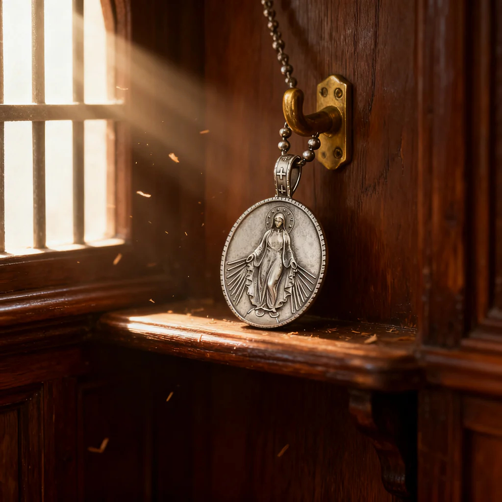 Pure Tin Miraculous Medal Virgin Mary Necklace