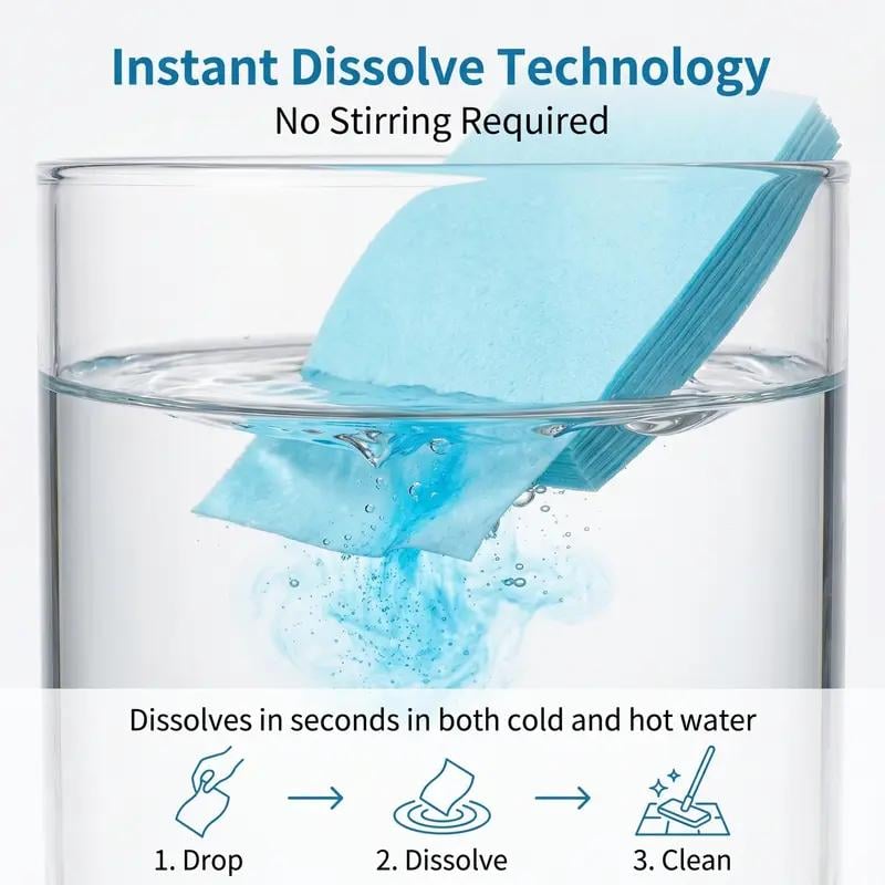 【Summervibes】100 Pcs Floor Cleaning Sheets, Multi-Surface Mop Soap for Hardwood & Tile Floors, Deep Clean Biological Enzyme Tablets with Long-lasting Camellia Fragrance, Pet Friendly & No Residue, Floor Cleaner