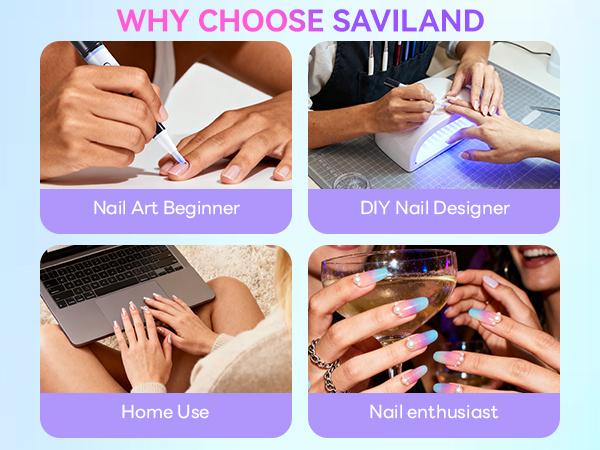 SAVILAND 5-in-1 Gel Nail Polish Pen, Aurora Effect Gel Nail Pen with Base Color Top Coat in One, Easy Apply UV/LED Curing Nail Polish Pen, Travel-Friendly No-Mess Manicure for DIY Nail Art