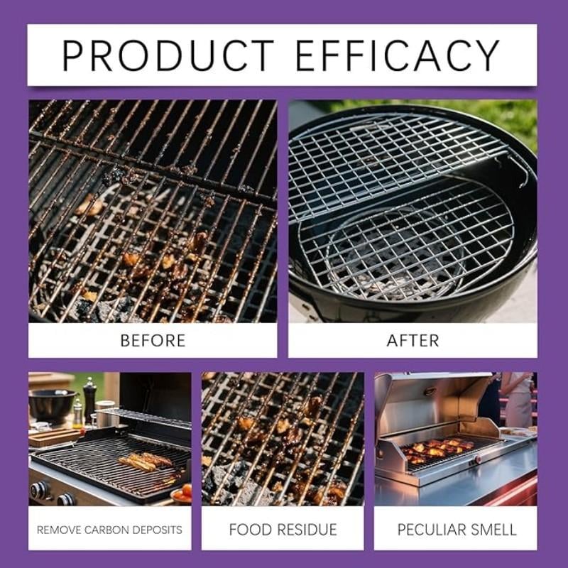 120ML BBQ Grill Cleaner Degreaser Spray, Stove Oven Cleaner, All-Purpose Smoky Stain & Grease Remover, Fast-Acting Deep Cleaning Formula
