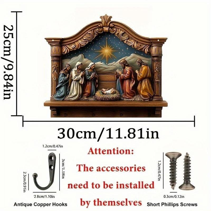 ⏰Black Friday-60% OFF - Buy 1 Get 1 Free✝️Communion themed wooden home key holder