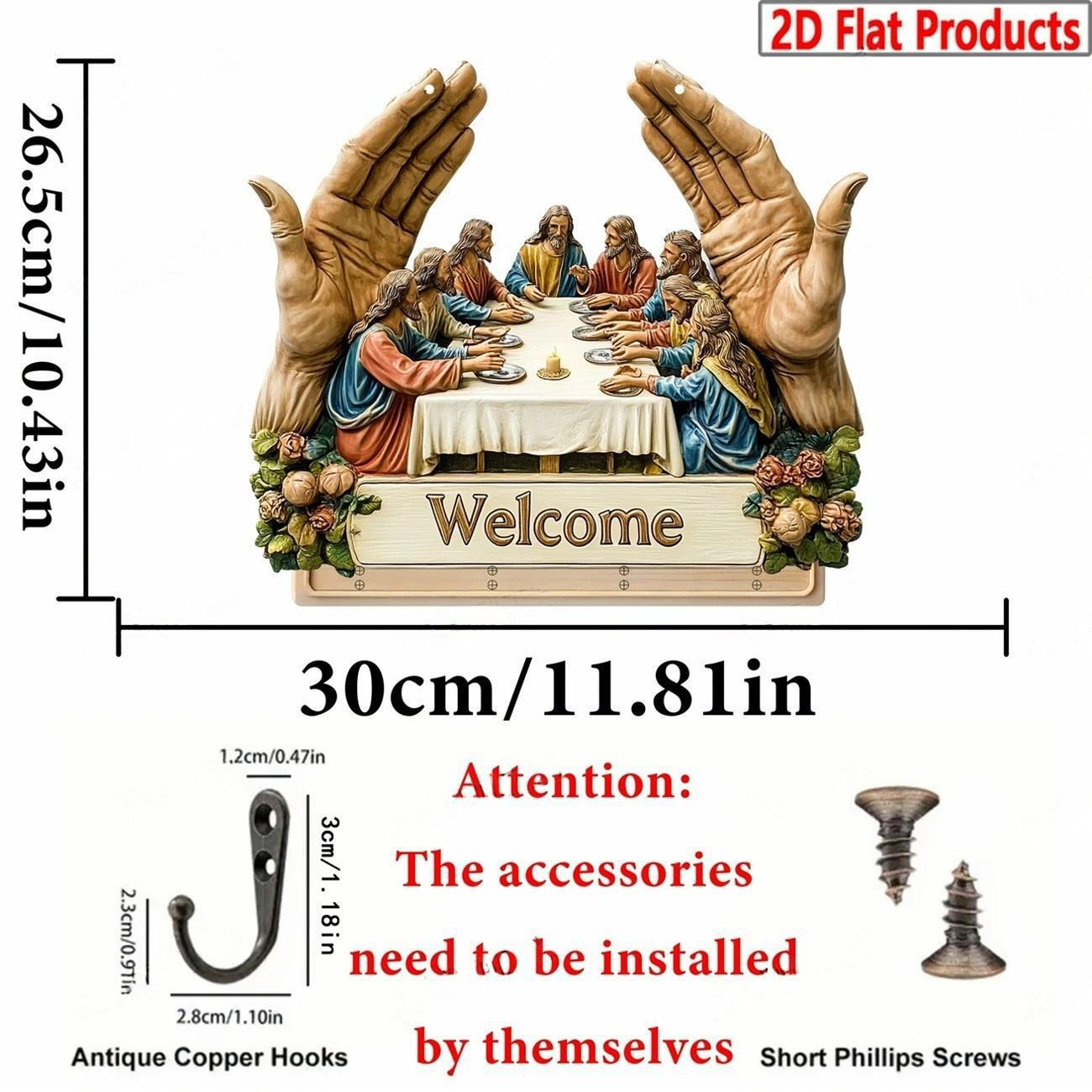 ⏰Black Friday-60% OFF - Buy 1 Get 1 Free✝️Communion themed wooden home key holder